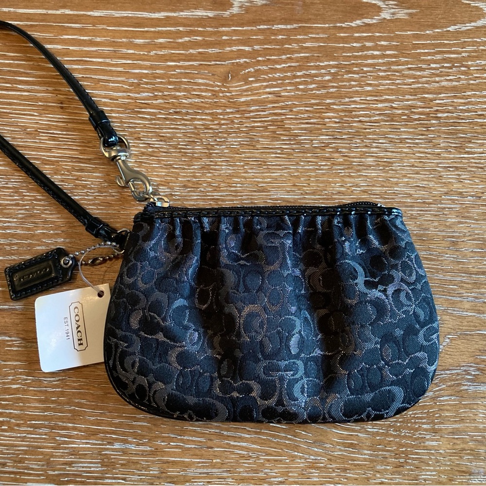 Coach Wristlet with Patten Leather Details